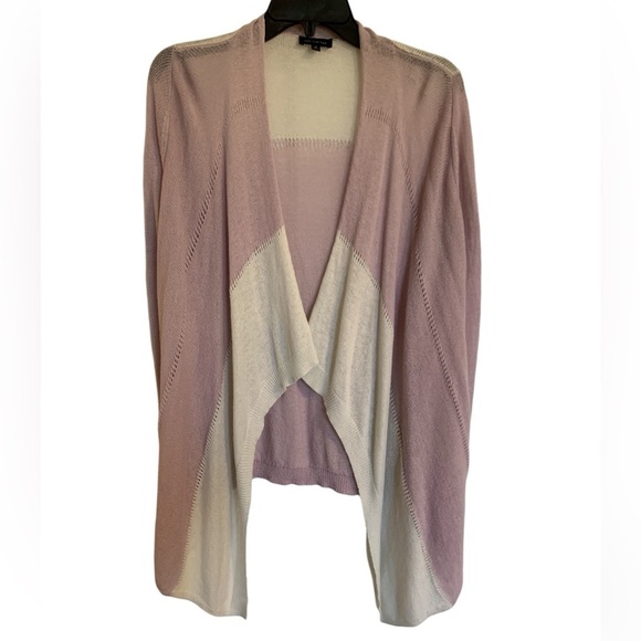 The Limited lilac medium purple ivory waterfall open pastel draped cardigan - Picture 9 of 16
